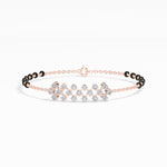 Rose Gold Floral Cluster Round Lab Grown Diamond Orlix Bracelet