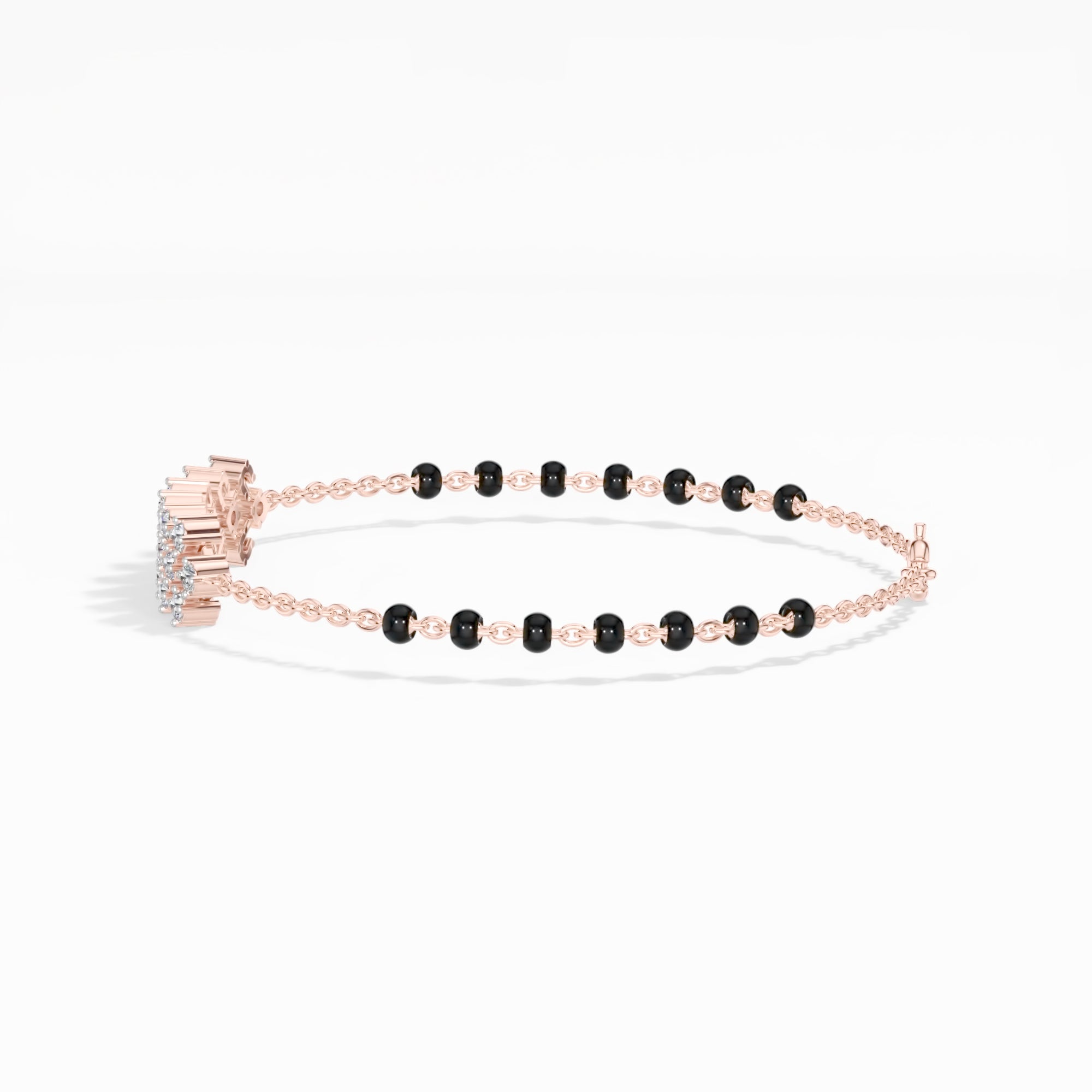 Rose Gold Floral Cluster Round Lab Grown Diamond Orlix Bracelet