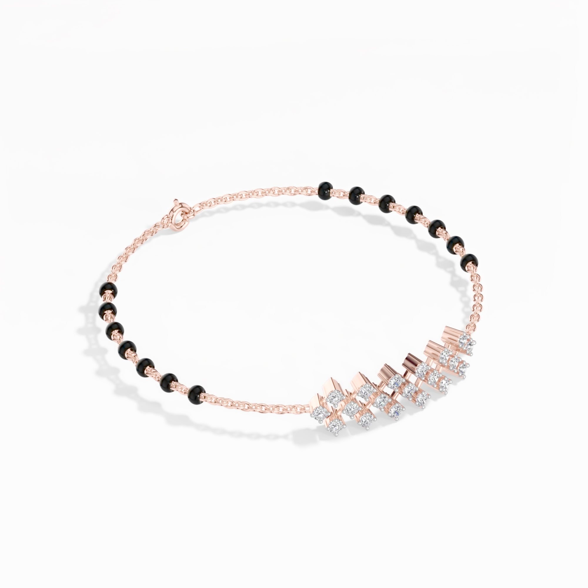 Rose Gold Floral Cluster Round Lab Grown Diamond Orlix Bracelet