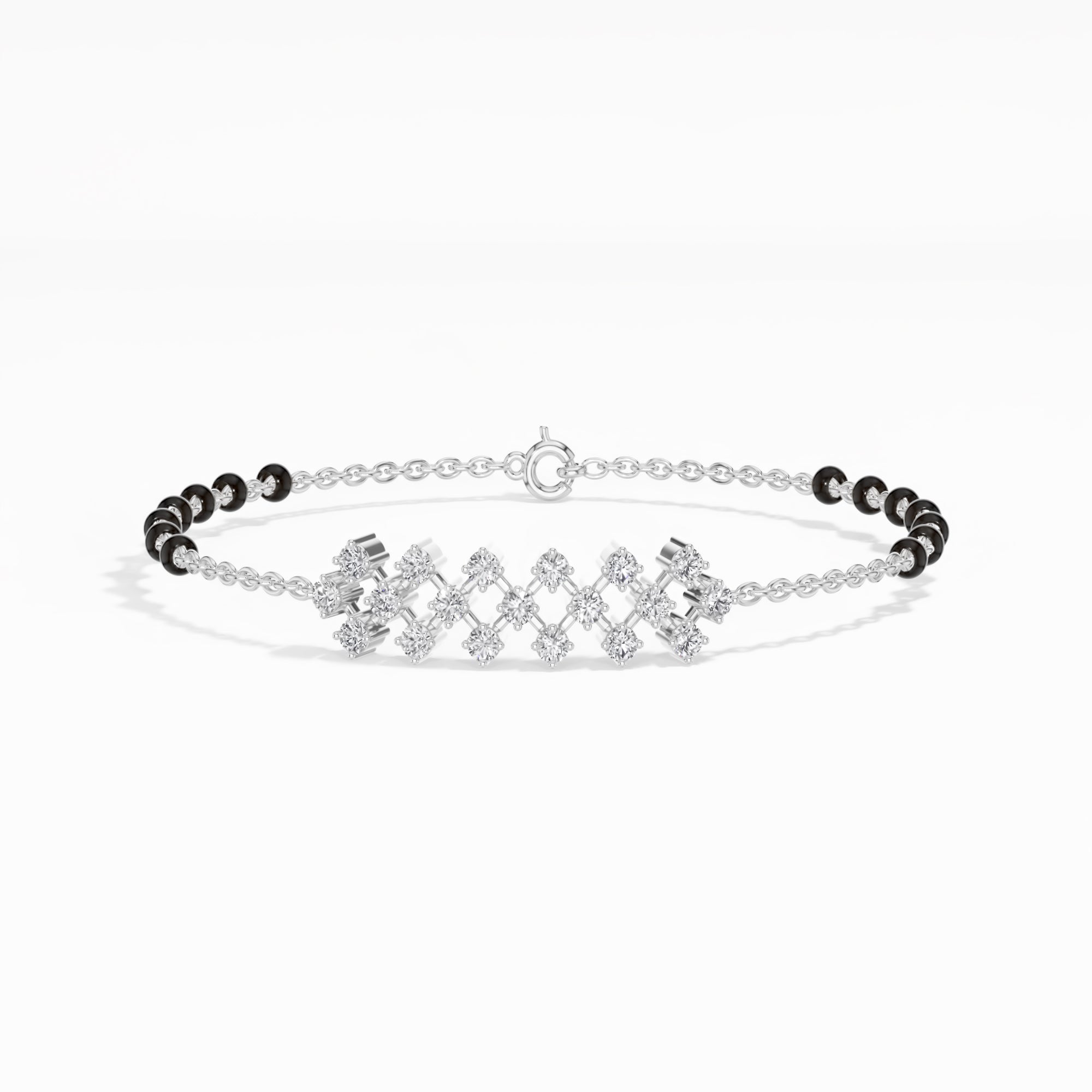 White Gold Floral Cluster Round Lab Grown Diamond Orlix Bracelet