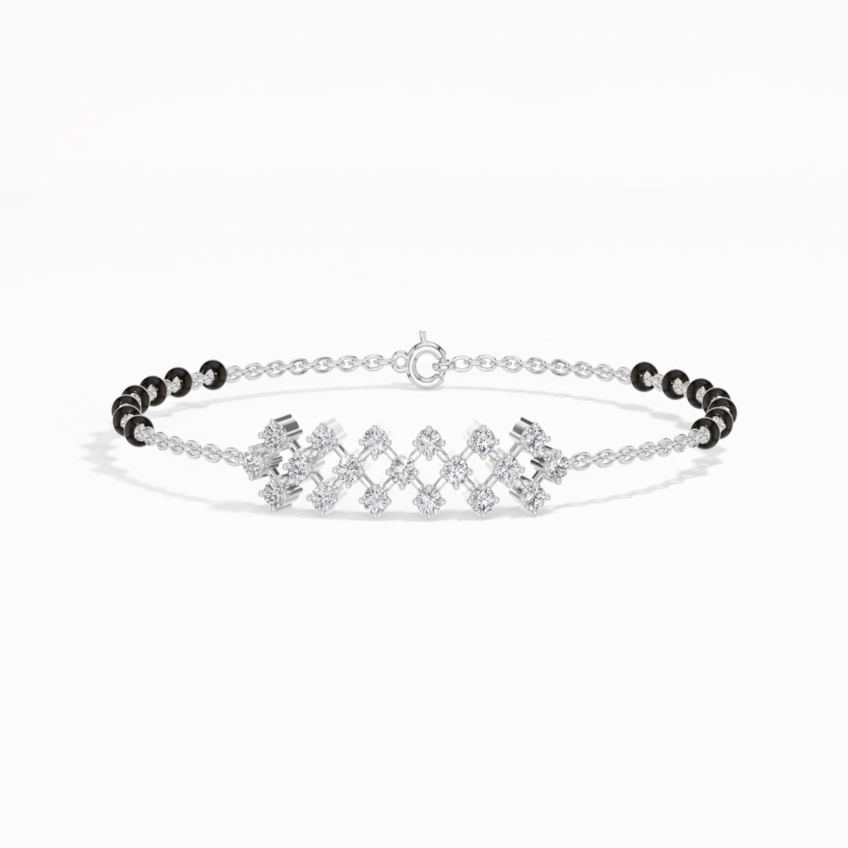 White Gold Floral Cluster Round Lab Grown Diamond Orlix Bracelet