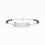 White Gold Floral Cluster Round Lab Grown Diamond Orlix Bracelet