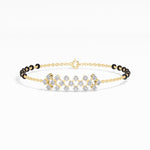 Yellow Gold Floral Cluster Round Lab Grown Diamond Orlix Bracelet