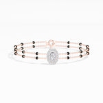Rose Gold Oval Petal Halo Lab Grown Diamond Velra Bracelet