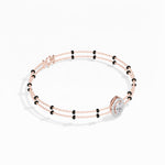 Rose Gold Oval Petal Halo Lab Grown Diamond Velra Bracelet
