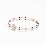 Rose Gold Oval Petal Halo Lab Grown Diamond Velra Bracelet