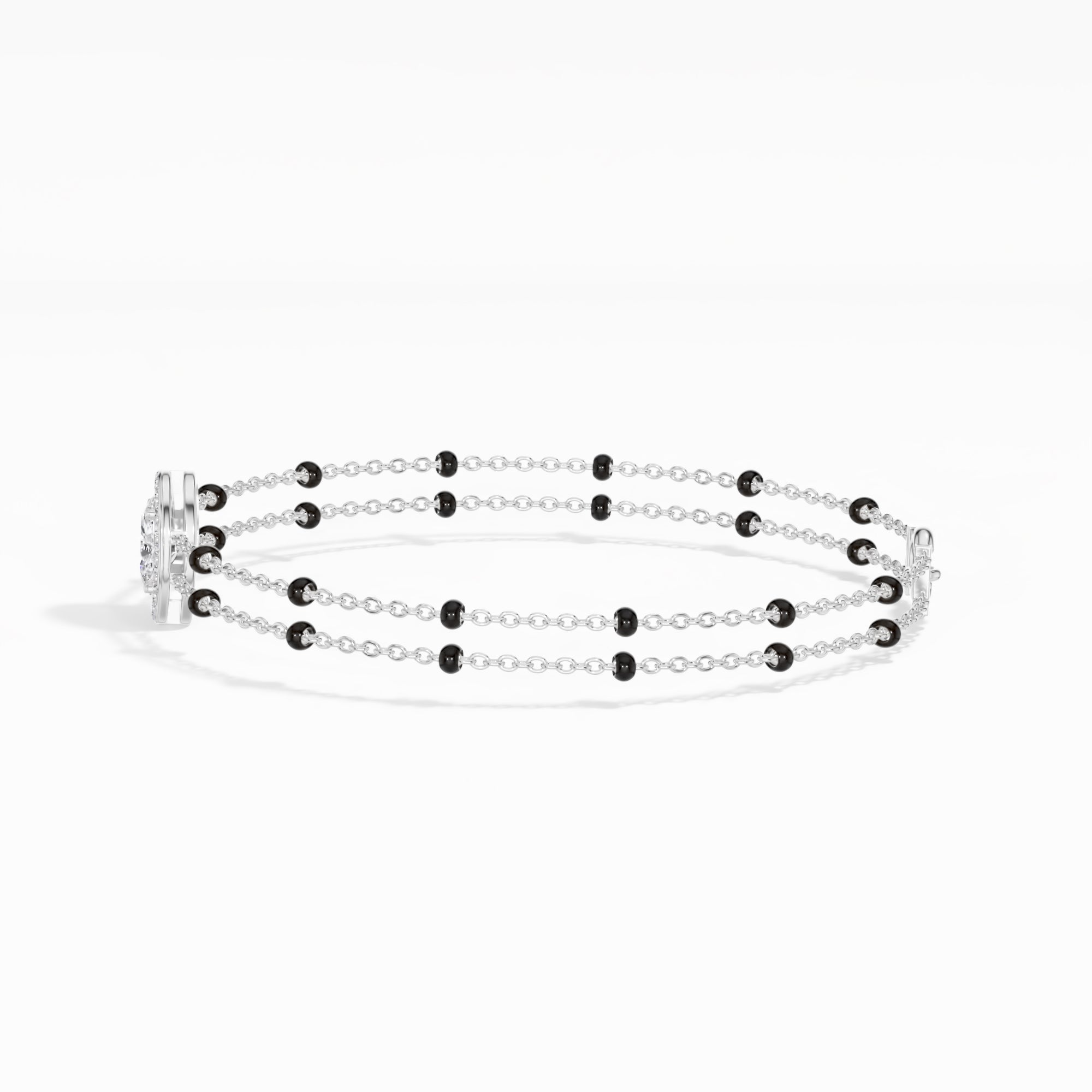 White Gold Oval Petal Halo Lab Grown Diamond Velra Bracelet