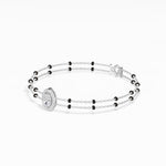 White Gold Oval Petal Halo Lab Grown Diamond Velra Bracelet