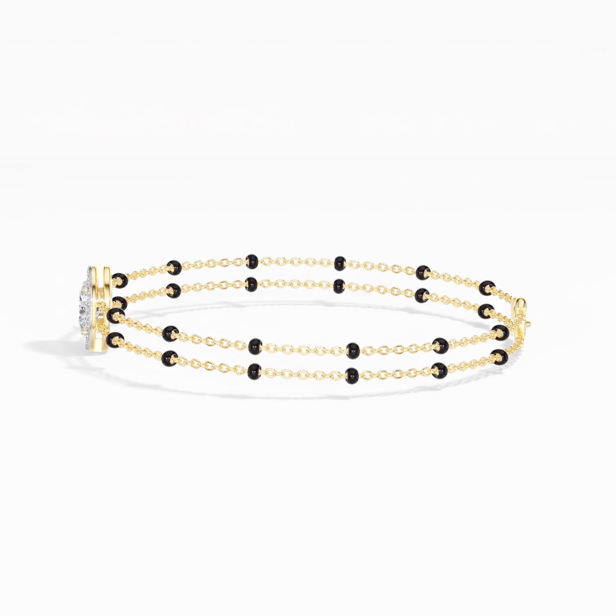 Yellow Gold Oval Petal Halo Lab Grown Diamond Velra Bracelet
