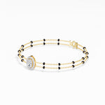 Yellow Gold Oval Petal Halo Lab Grown Diamond Velra Bracelet