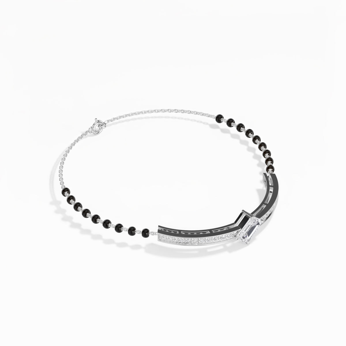 White Gold Emerald Halo Lab Grown Diamond Nyra Bracelet
