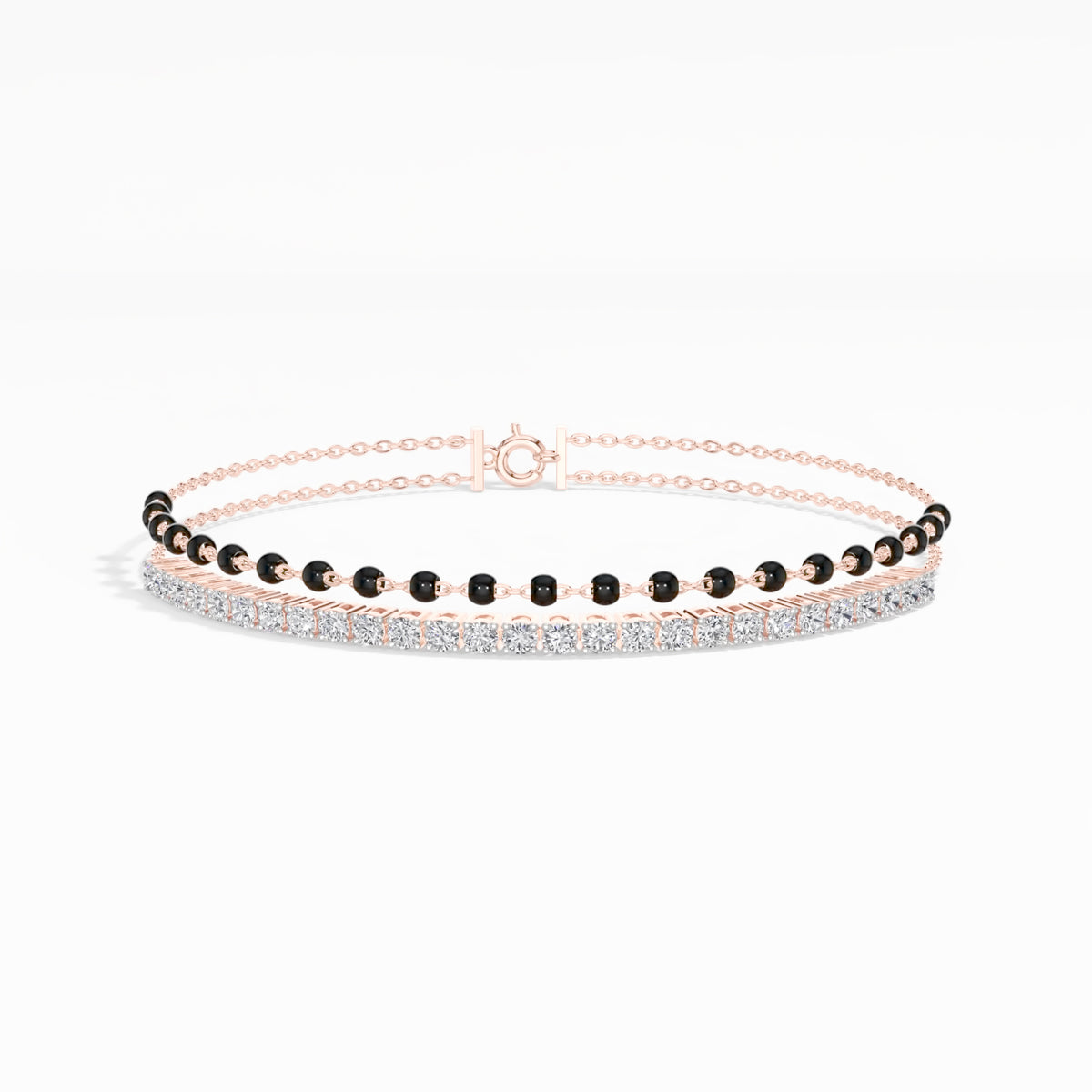 Rose Gold 1Ct Cluster Round Tennis Lab Grown Diamond Solix Bracelet