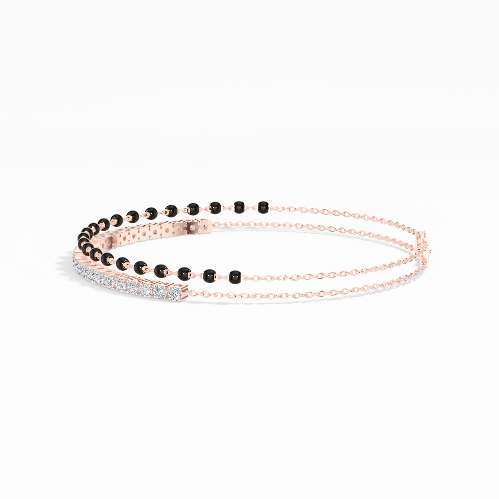 Rose Gold 1Ct Cluster Round Tennis Lab Grown Diamond Solix Bracelet