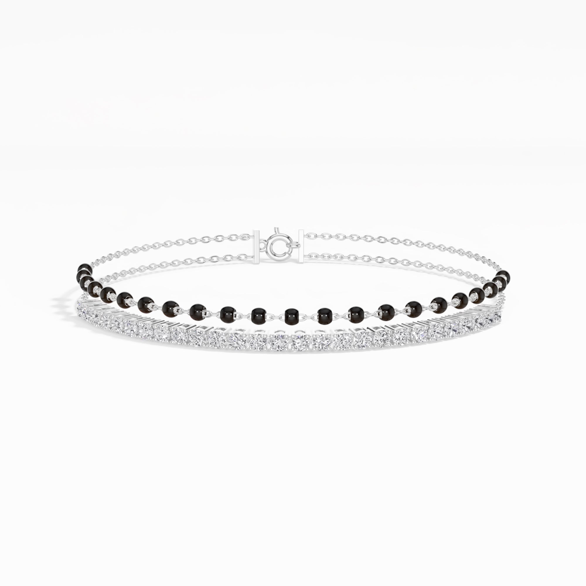 White Gold 1Ct Cluster Round Tennis Lab Grown Diamond Solix Bracelet