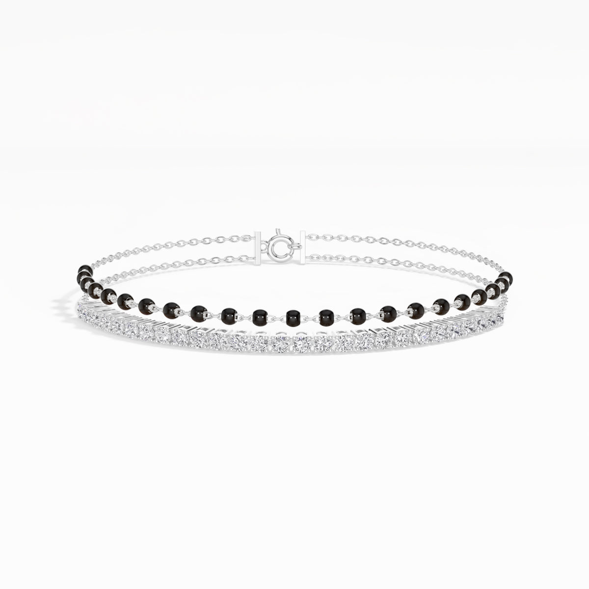 White Gold 1Ct Cluster Round Tennis Lab Grown Diamond Solix Bracelet