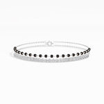 White Gold 1Ct Cluster Round Tennis Lab Grown Diamond Solix Bracelet
