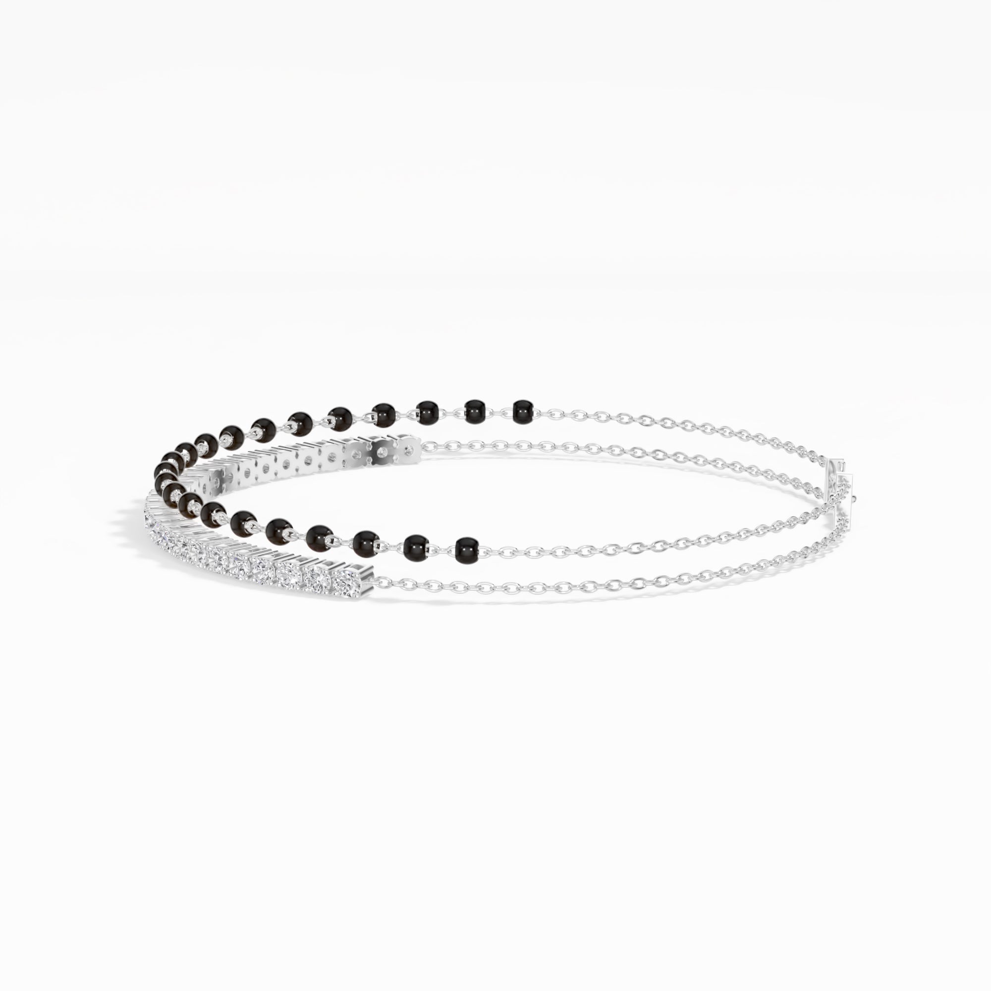 White Gold 1Ct Cluster Round Tennis Lab Grown Diamond Solix Bracelet