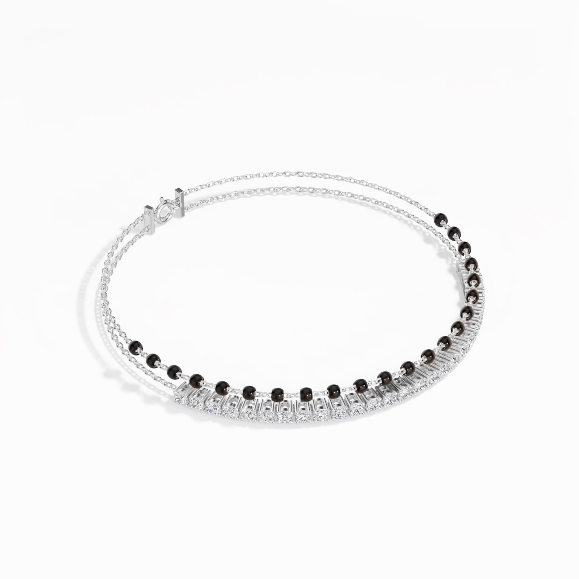 White Gold 1Ct Cluster Round Tennis Lab Grown Diamond Solix Bracelet