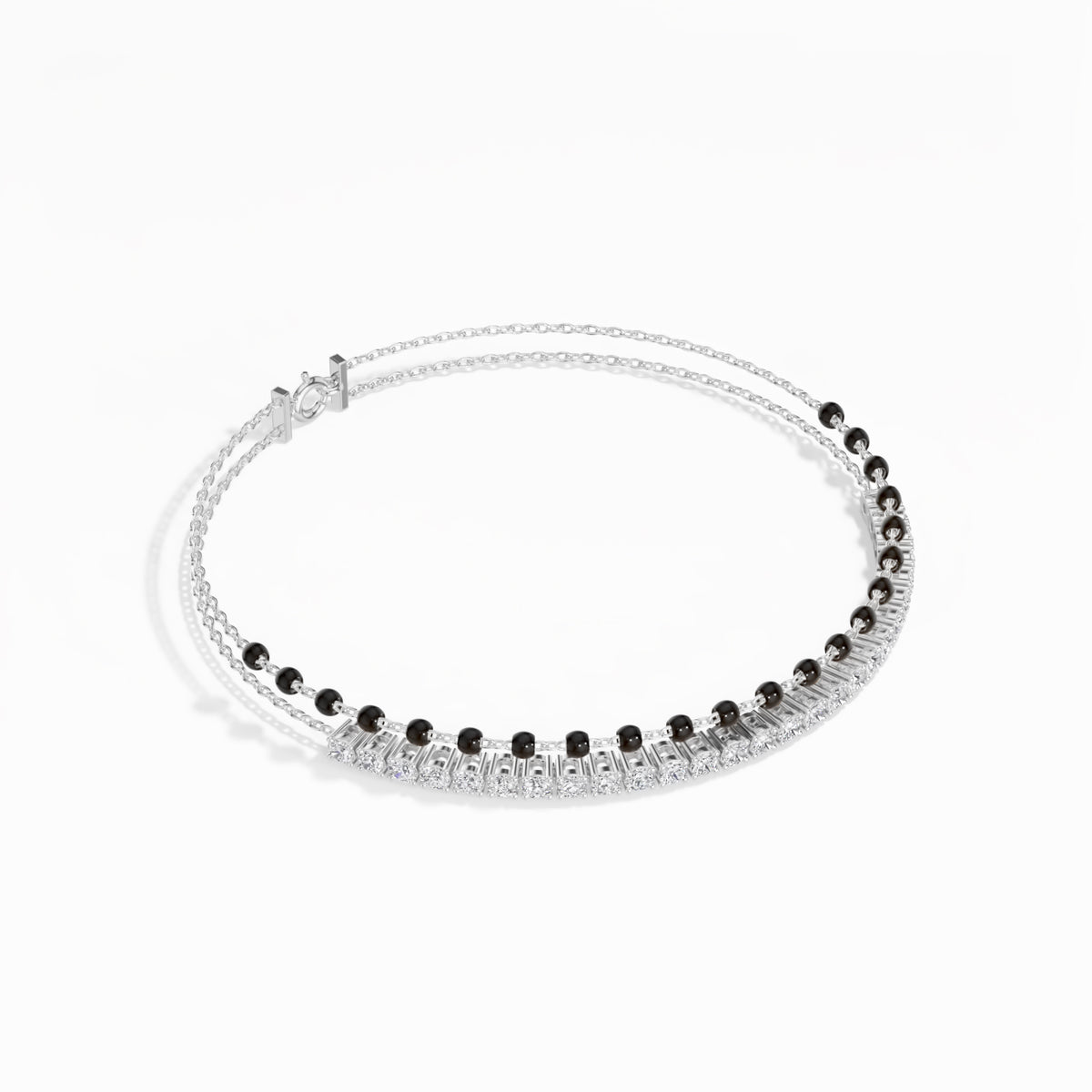 White Gold 1Ct Cluster Round Tennis Lab Grown Diamond Solix Bracelet