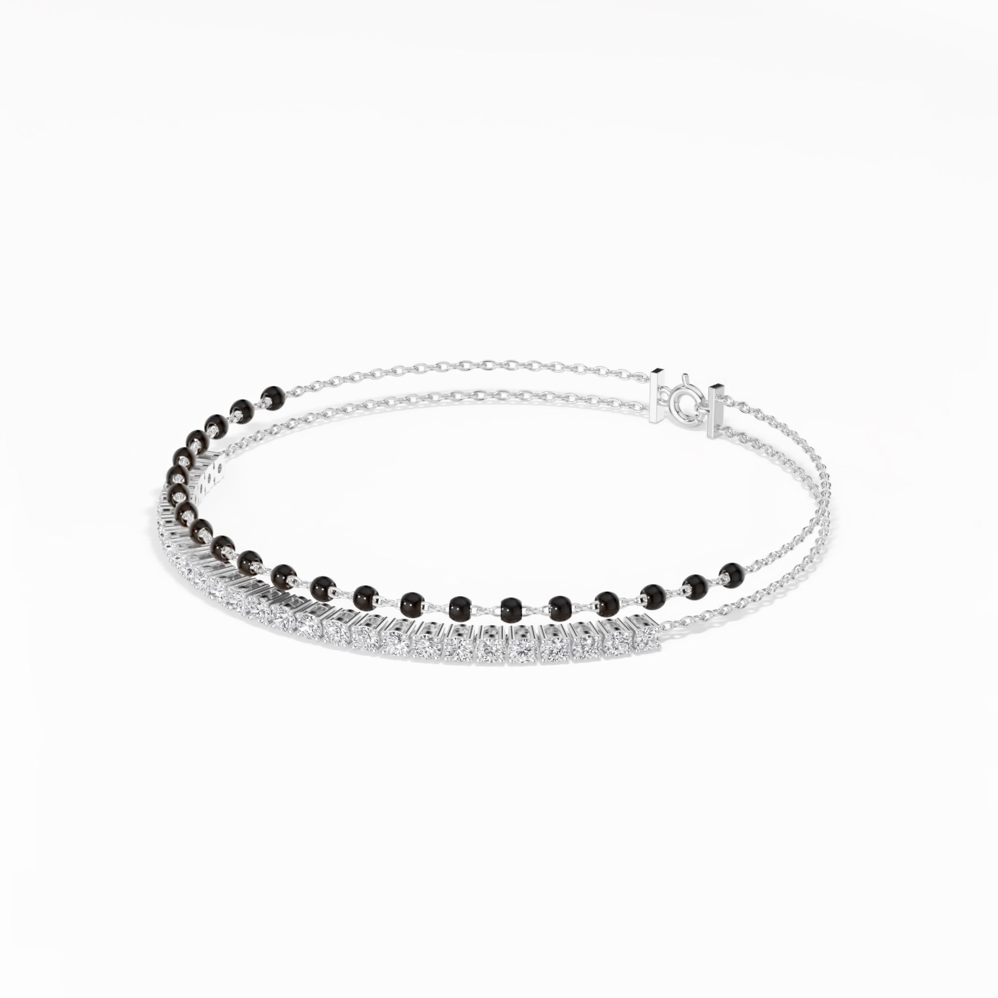 White Gold 1Ct Cluster Round Tennis Lab Grown Diamond Solix Bracelet