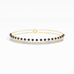 Yellow Gold 1Ct Cluster Round Tennis Lab Grown Diamond Solix Bracelet
