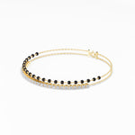 Yellow Gold 1Ct Cluster Round Tennis Lab Grown Diamond Solix Bracelet