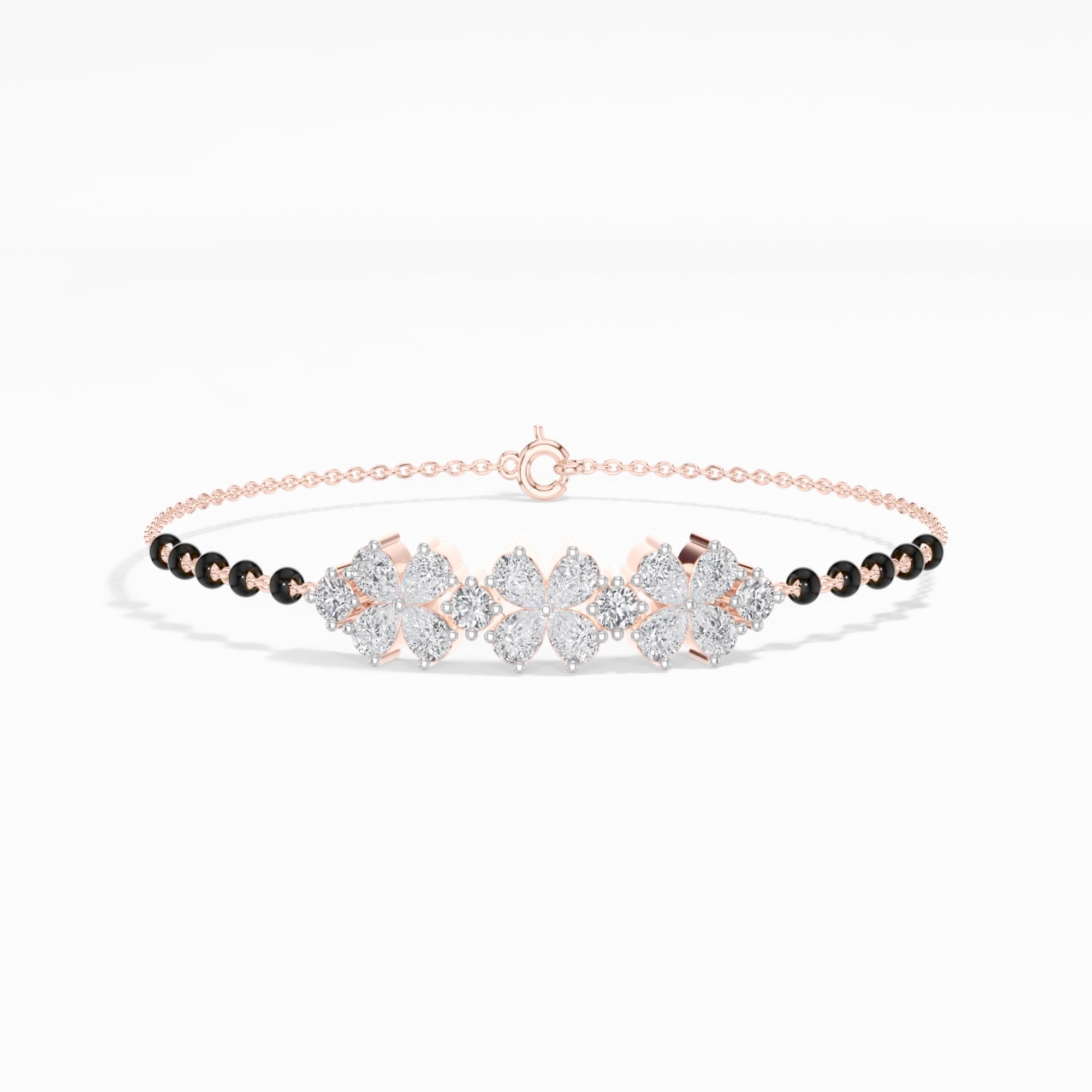 Rose Gold 2Ct Pear Cluster Lab Grown Diamond Evora Bracelet