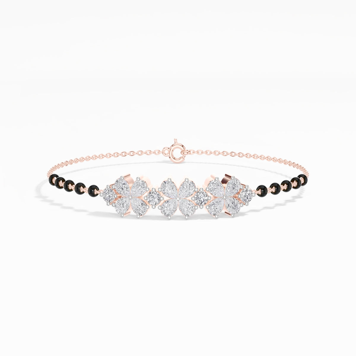 Rose Gold 2Ct Pear Cluster Lab Grown Diamond Evora Bracelet