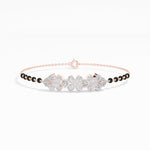 Rose Gold 2Ct Pear Cluster Lab Grown Diamond Evora Bracelet