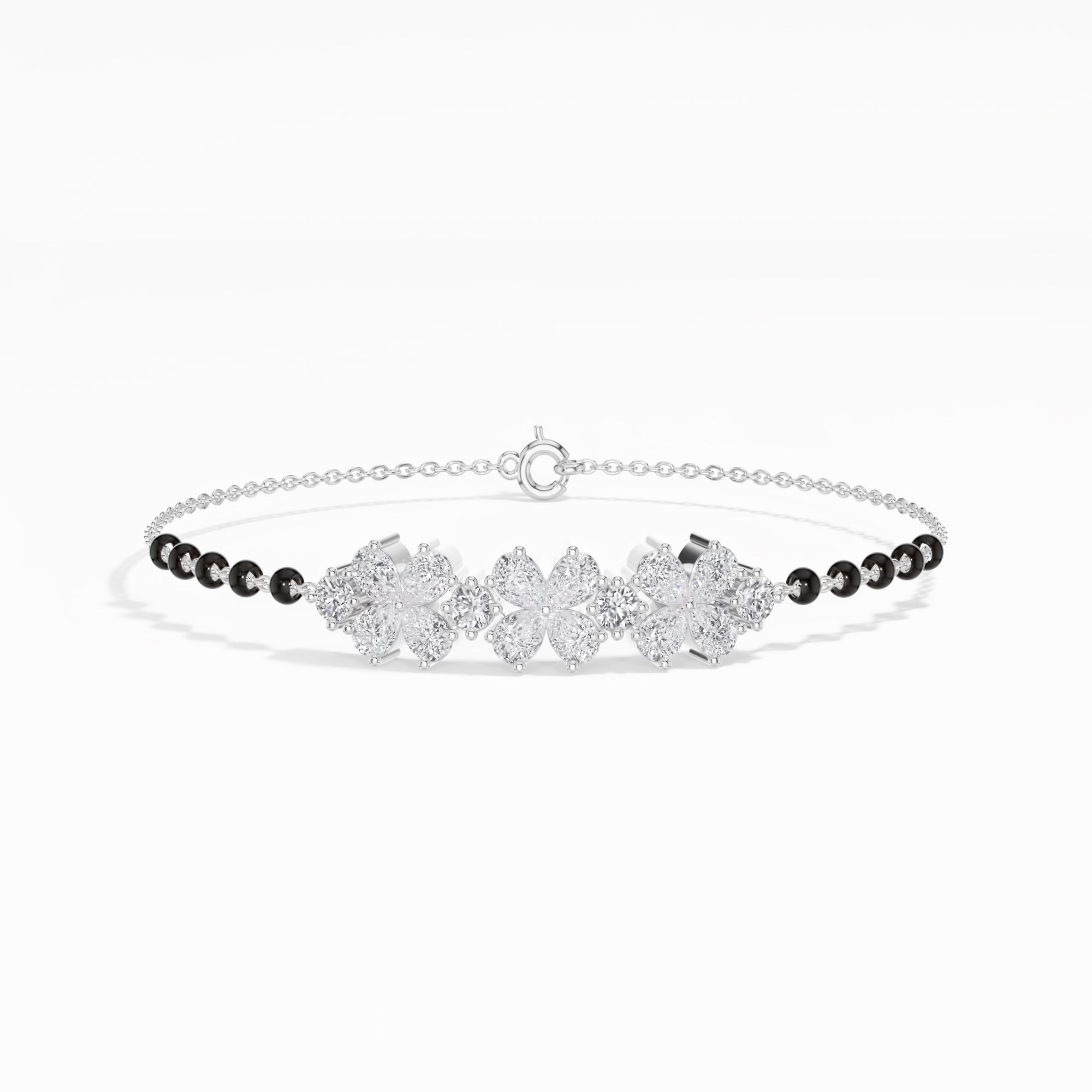 White Gold 2Ct Pear Cluster Lab Grown Diamond Evora Bracelet