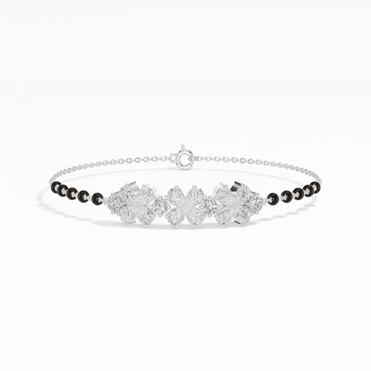 White Gold 2Ct Pear Cluster Lab Grown Diamond Evora Bracelet