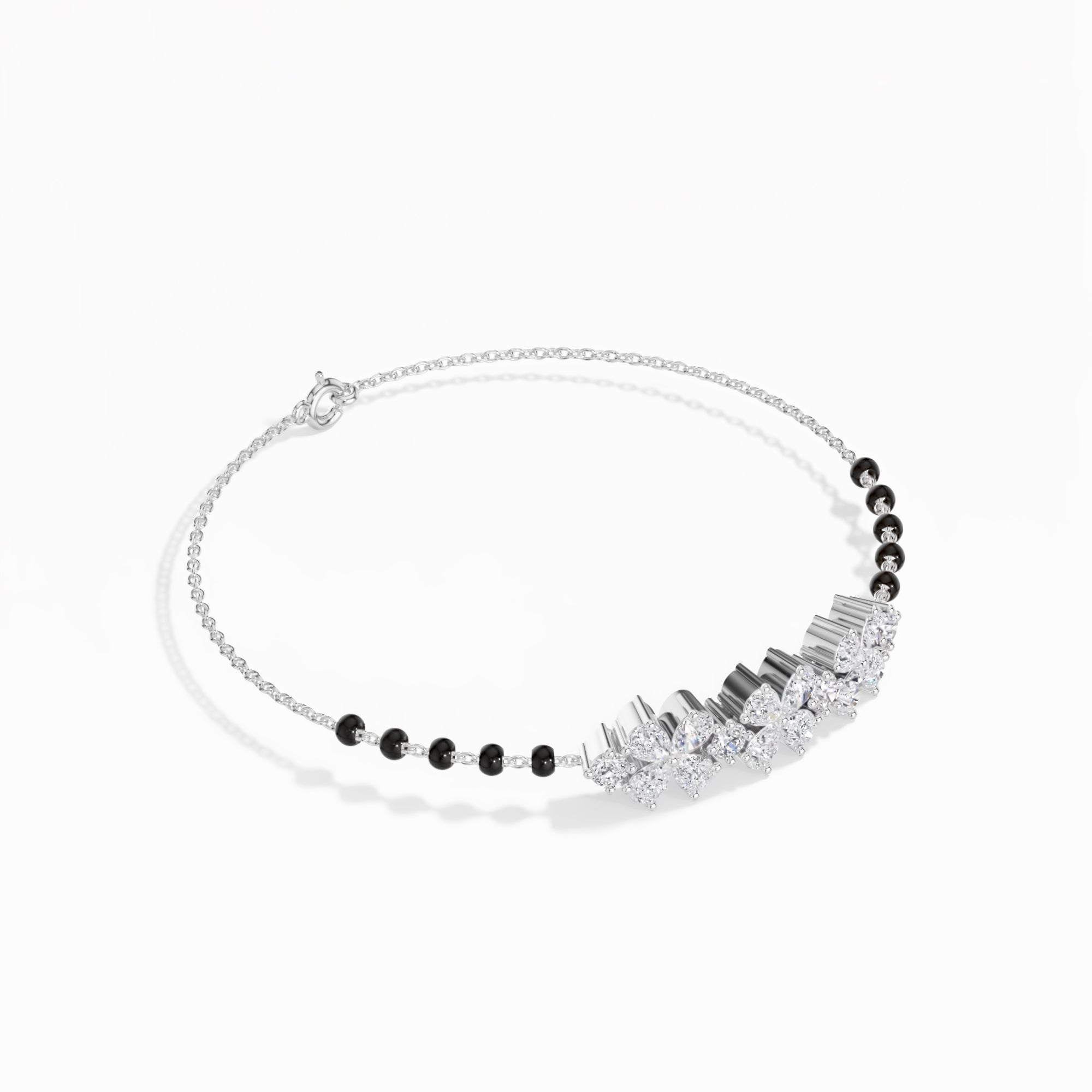 White Gold 2Ct Pear Cluster Lab Grown Diamond Evora Bracelet