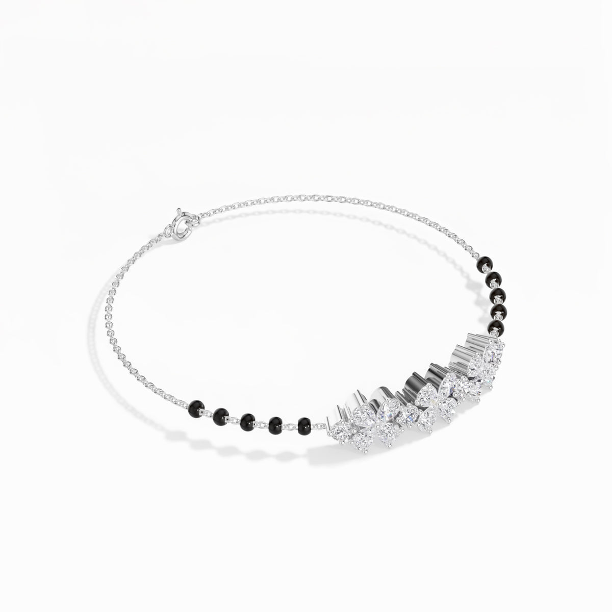 White Gold 2Ct Pear Cluster Lab Grown Diamond Evora Bracelet