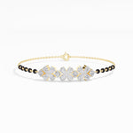 Yellow Gold 2Ct Pear Cluster Lab Grown Diamond Evora Bracelet