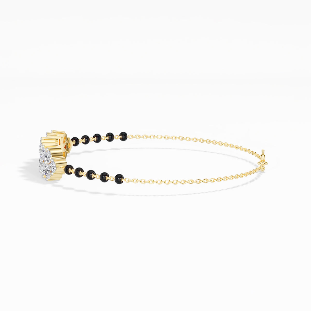 Yellow Gold 2Ct Pear Cluster Lab Grown Diamond Evora Bracelet