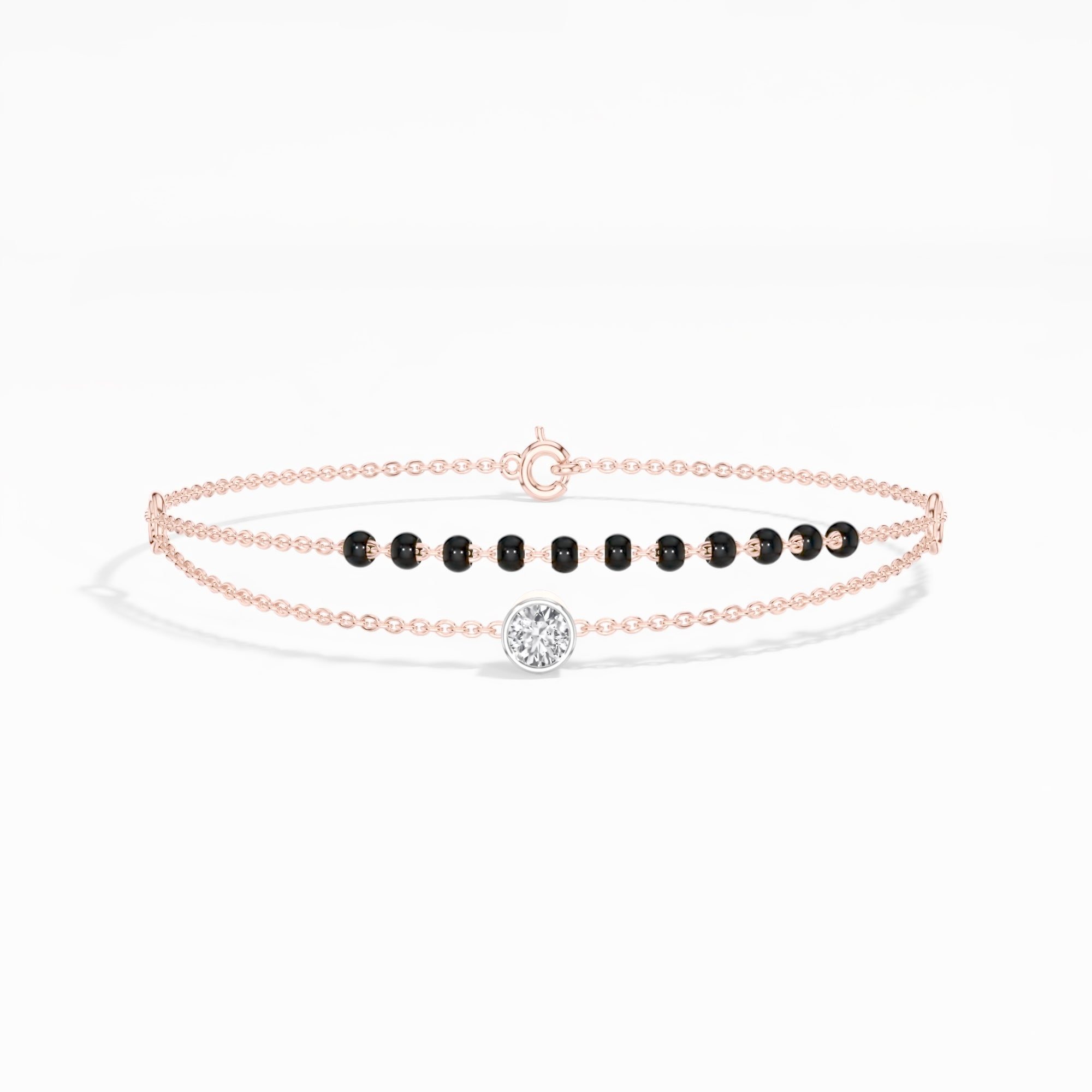 Rose Gold Round Solitaire Lab Grown Diamond Rynox Bracelet