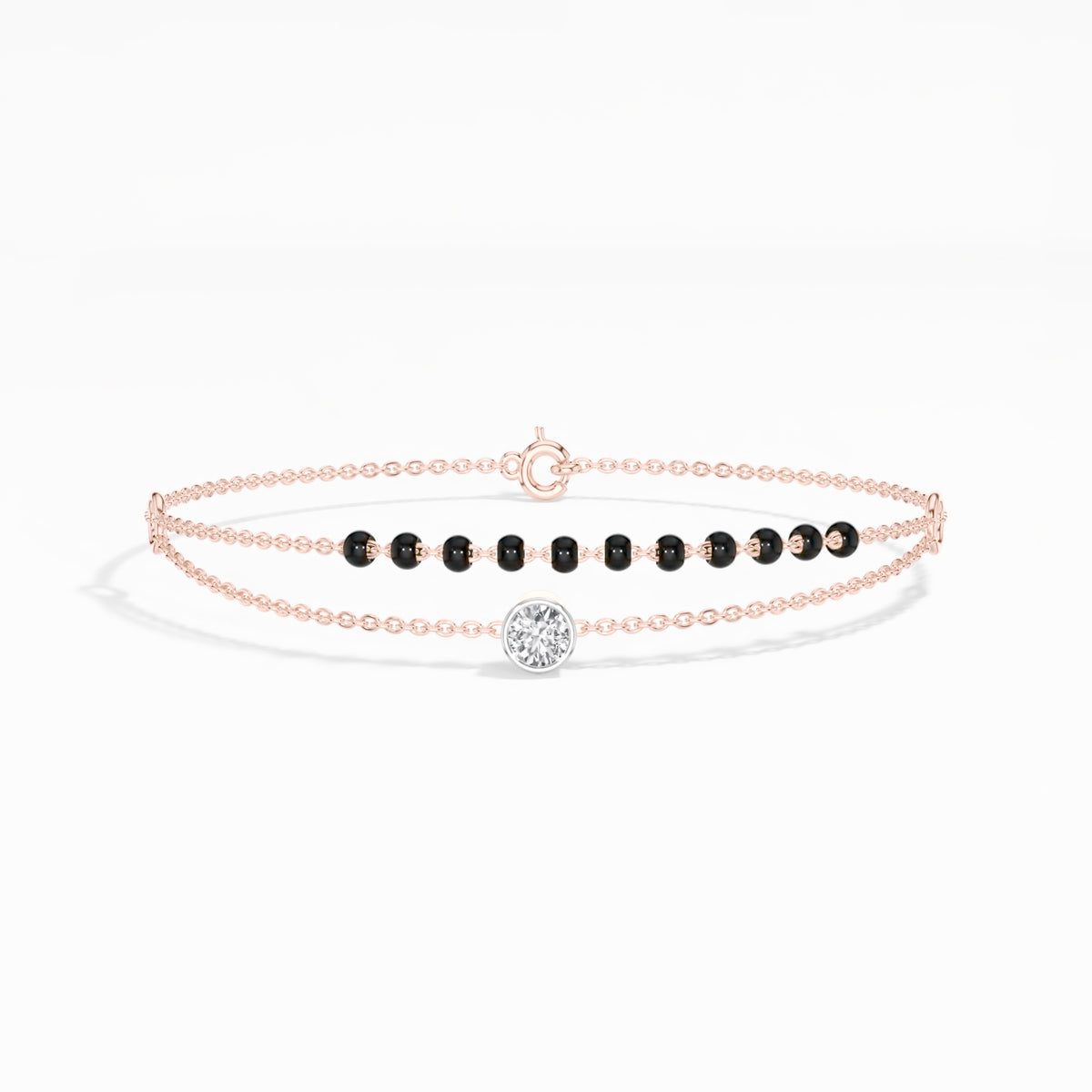 Rose Gold Round Solitaire Lab Grown Diamond Rynox Bracelet