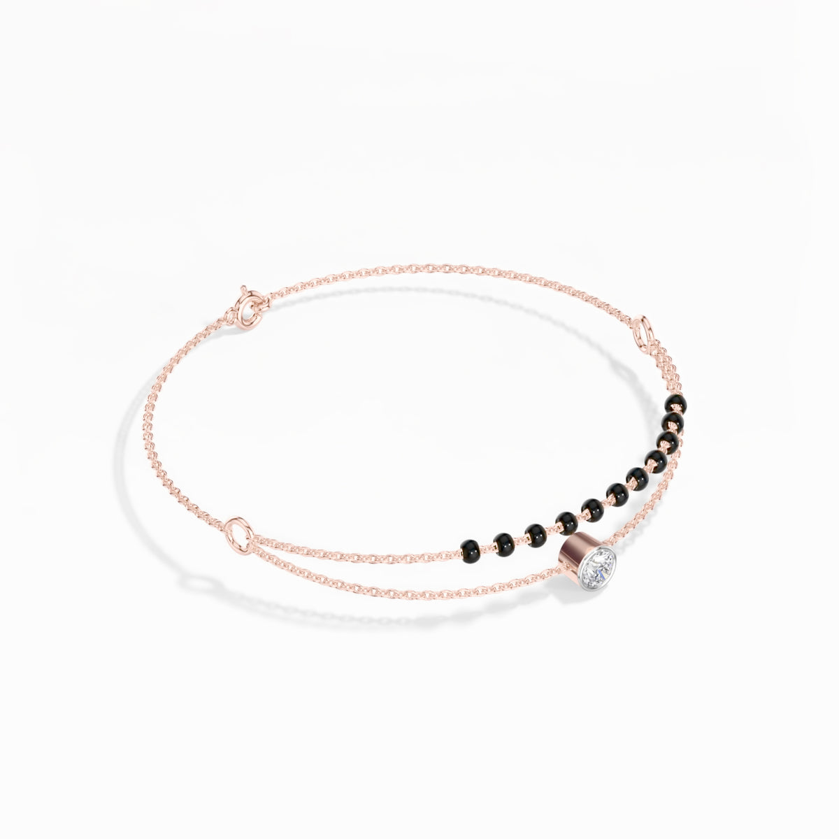 Rose Gold Round Solitaire Lab Grown Diamond Rynox Bracelet