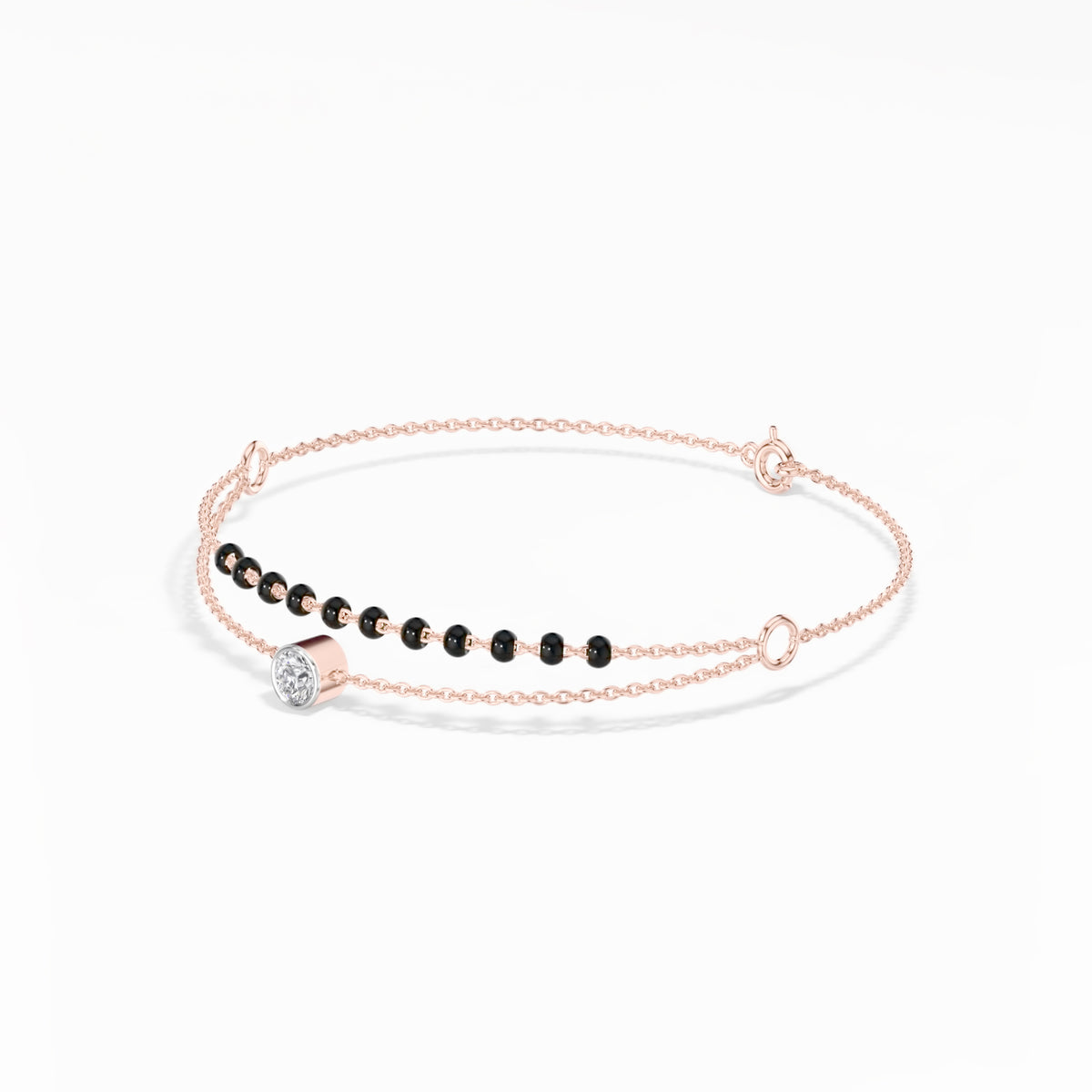 Rose Gold Round Solitaire Lab Grown Diamond Rynox Bracelet