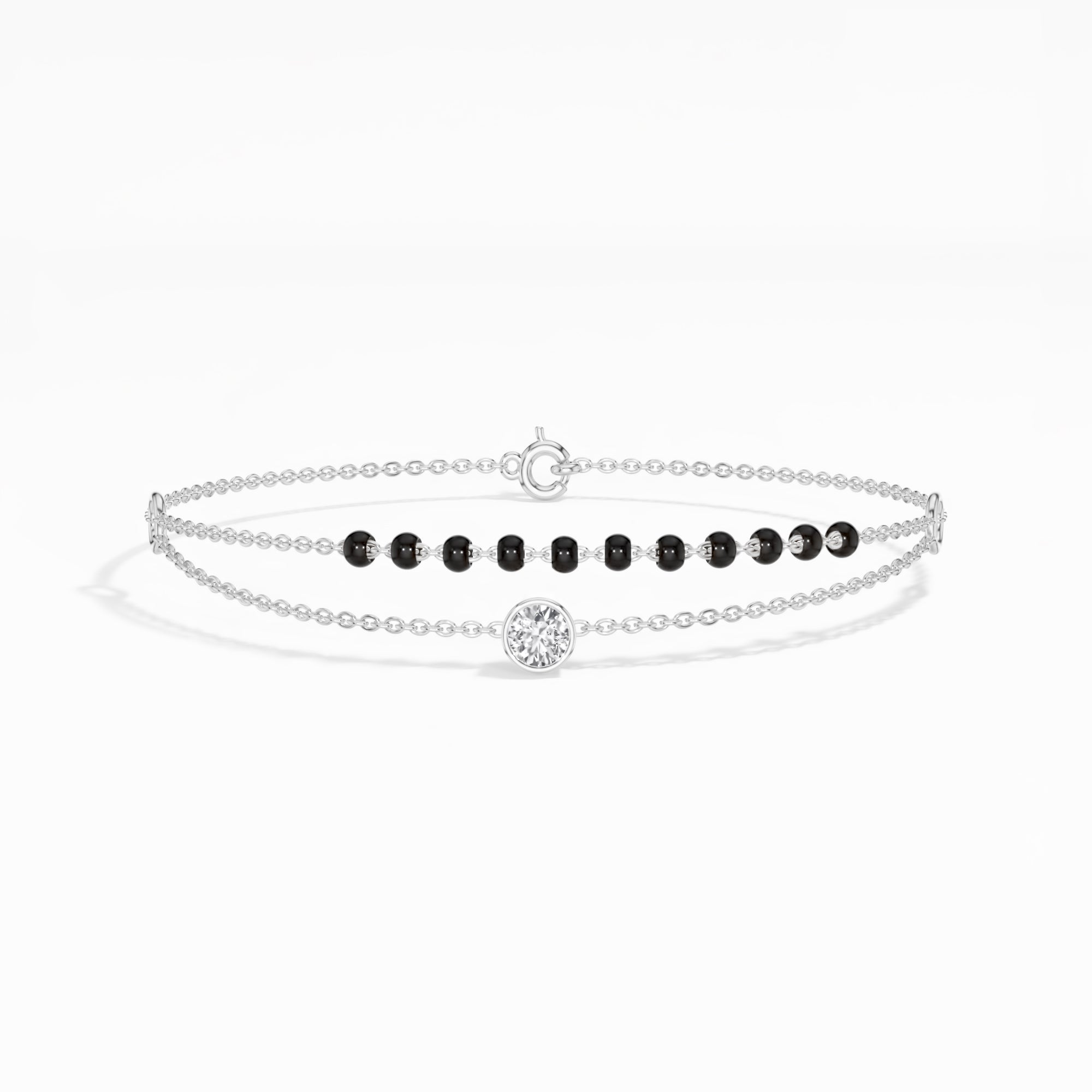 White Gold Round Solitaire Lab Grown Diamond Rynox Bracelet