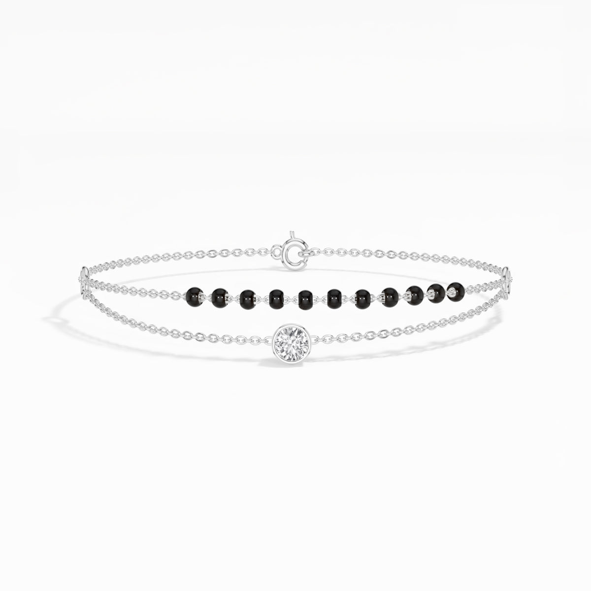 White Gold Round Solitaire Lab Grown Diamond Rynox Bracelet