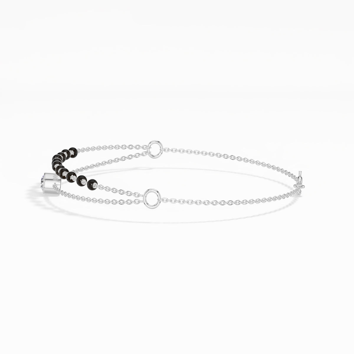 White Gold Round Solitaire Lab Grown Diamond Rynox Bracelet