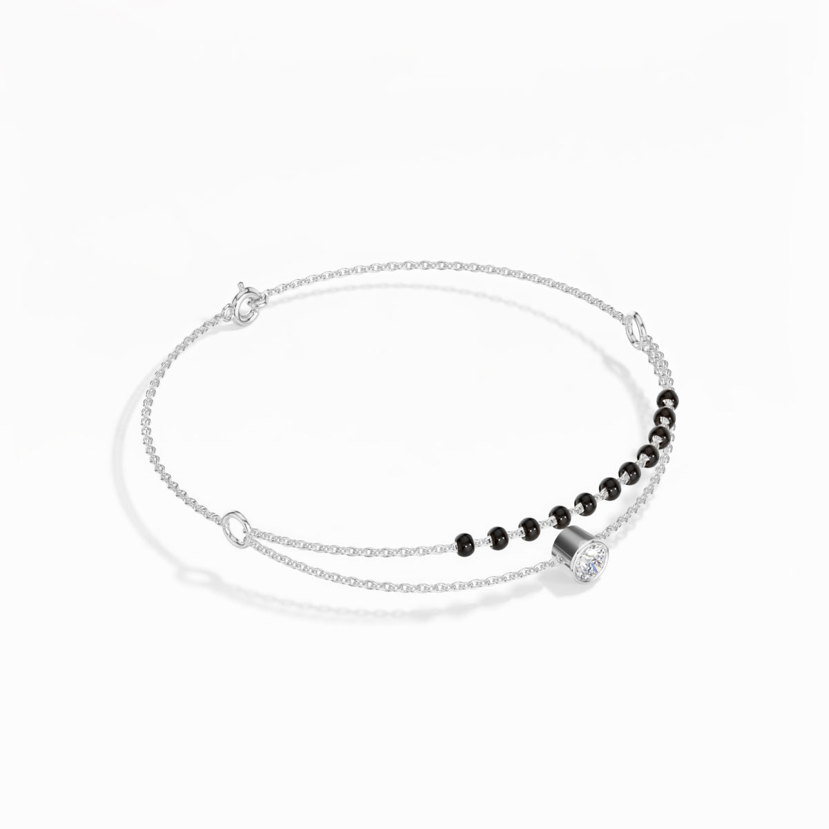 White Gold Round Solitaire Lab Grown Diamond Rynox Bracelet