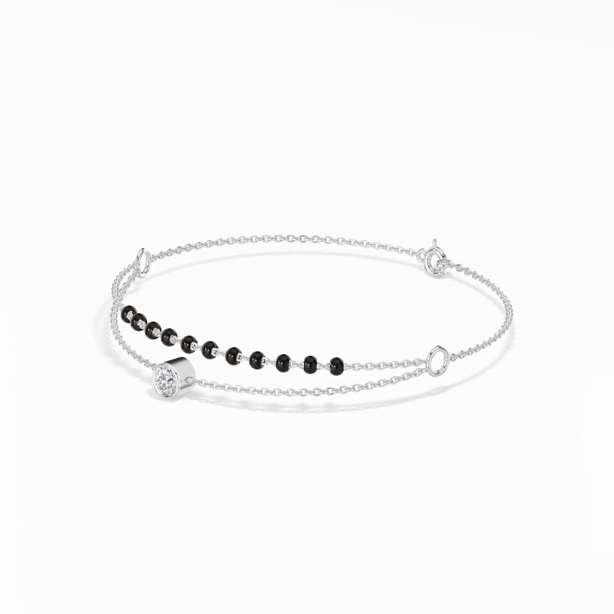 White Gold Round Solitaire Lab Grown Diamond Rynox Bracelet