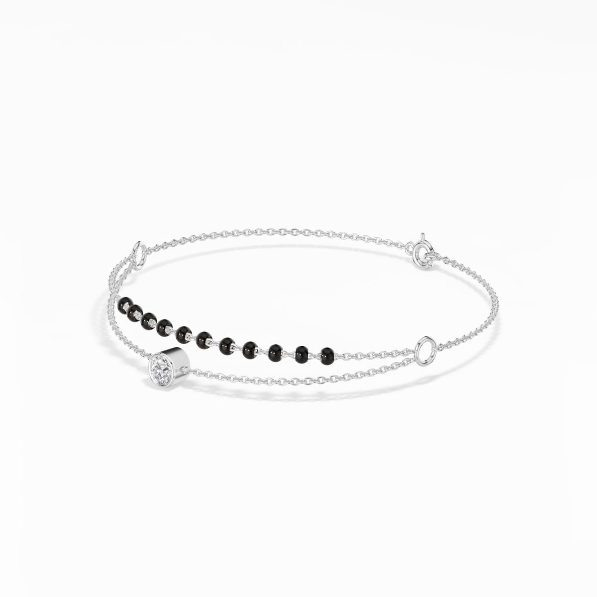White Gold Round Solitaire Lab Grown Diamond Rynox Bracelet