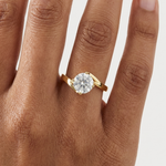 Gold 1Ct Round Twisted Band Solitaire Lab Grown Diamond Mariah Ring