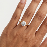 Gold 1Ct Solitaire Plain Band Round Lab Grown Diamond Mariel Ring