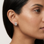 Gold 2 5Ct Emerald Lab Grown Diamond Stud Earrings