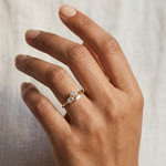 Gold Marquise Trio Setting Lab Grown Diamond Myven Ring