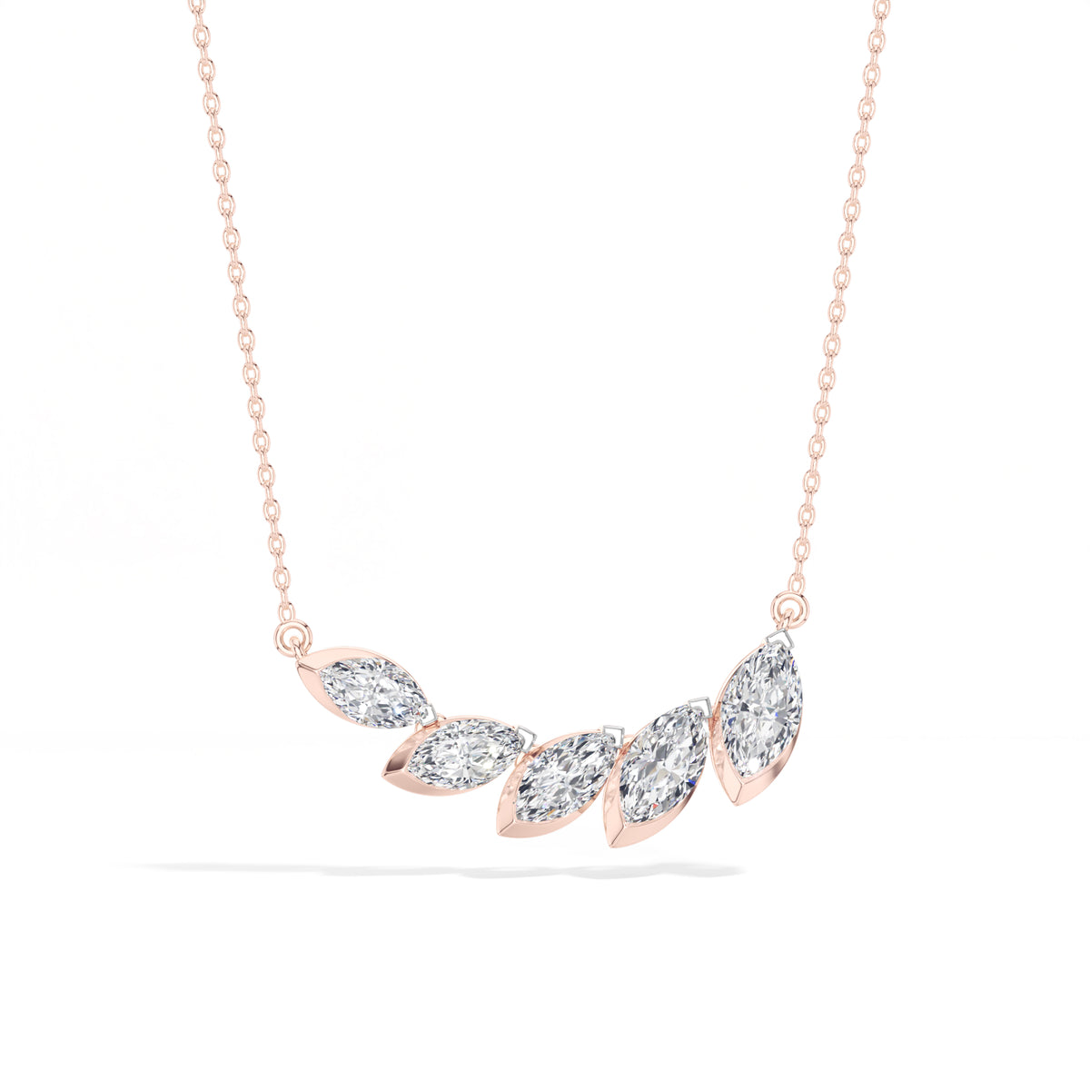 Graduated Marquise Lab Grown Diamond Vaela Necklace